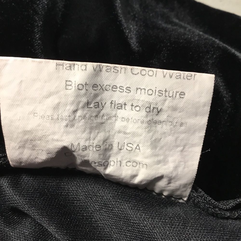Vintage black velvet dress floaty skirt short sleeve formal dancing ball dress S - Picture 8 of 9